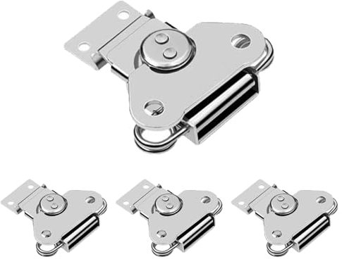 JIKEXINGMENG 4-Pack Stainless Steel Spring Loaded Latch Catch Toggle Hasp for Cabinets, Cases & Furniture | Heavy-Duty Hardware Latch | Size: 15 * 40mm