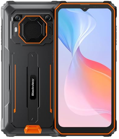 Blackview BV6200 Pro - Outdoor Handy - Android 13-6.5'' Display - 128 GB ROM, 4 GB RAM - MediaTek Helio P35 - Batterie 13000 mAh - Kamera 13 MP - Orange