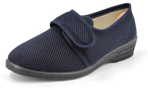 JOMIX Zapatillas Casa Mujer Verano Fabricadas en Italia con Banda Ajustable Pantuflas Anatómicas Mujer con Cuña para Pies Delicados Zapatos Ortopédicas Mujer