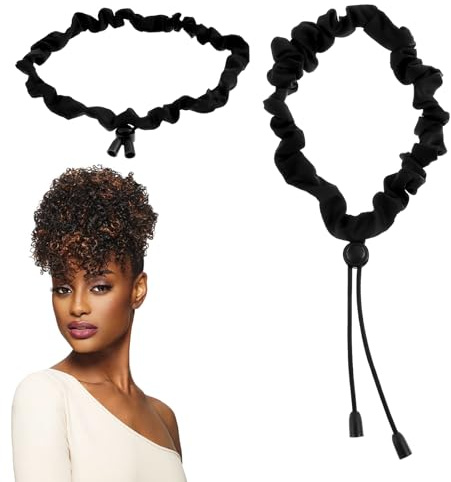 Gjinxi Elastics Ties Long Hair Large Ponytail Holders Cuff Big Tie Bands Adjustable Drawstring Anti-Slip Loc Accessories Natural Curly Braids Locs African Thread Stretching Weave String Scrunchies