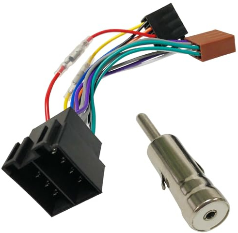 iFreGo Set Universale di Cavi di Collegamento per Autoradio - Adattatore per Autoradio con Morsetto 15 e 30 Girevole - Cavi di Collegamento 2 x 8 Pin ISO per Autoradio