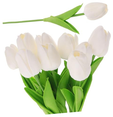Levemolo 10stücke Pu Künstliche Tulpen Blumenstrauß Für Hochzeit Und Partydekoration Real Touch Kunstblumen Für Innen Und Außenbereiche Tulpen Für Kreative Arrangements