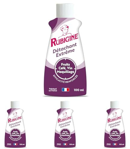 Rubigine Liquide Détachant Fruits Café Vin 100 ml (Lot de 4)