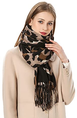 Kwatieh Schals Tuecher Fuer Damen Winter Strickschal Damen Hellgrau Rundschal Beige Damen Kleidung Winter Damen Schal Olivgruen Schal Damen Grau Gemustert Flauschiger Schal Damen Dreieckstuch
