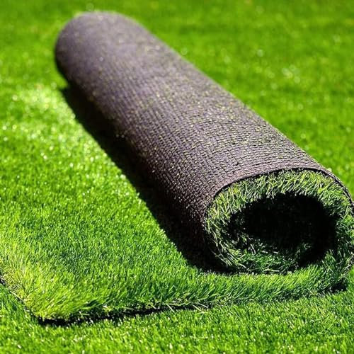 Rouleau de gazon artificiel réaliste de qualité supérieure - 2 x 1 m - Tapis de jardin, terrasse et balcon - Aspect vert et naturel - 2 x 21 m