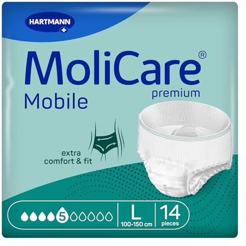 MoliCare premium Mobile 5 Tropfen Inkontinenzhosen | Größe L | 14 St.