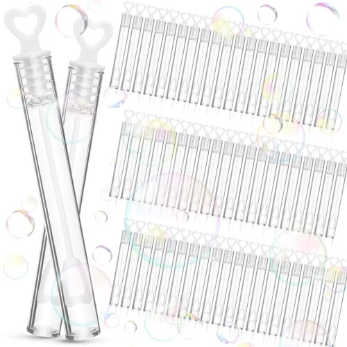 NEMMXUB 60 Stück Seifenblasen Hochzeit Seifenblasen Befüllt, Wedding Bubbles, Seifenblasens Hochzeit Set mit Herzgriff, Herzform Mini Bubbles, für Hochzeit und Geburtstagsfeier, für Hochze
