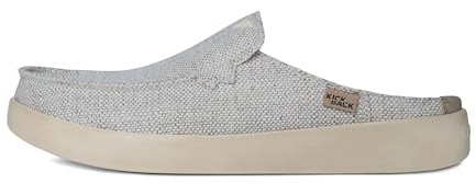 Kickback Barbeach Men’s Canvas Mule Shoes – Casual Slip‑On Summer Loafers with Anti‑Slip Sole and Leather‑Lined Comfort Insole – Comfortable Shoes for Beach, Travel & Everyday Wear - Oat, UK 10