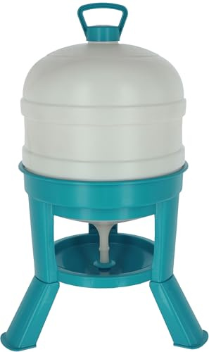 Kerbl Hobbyfarming Geflügeltränke, 30 l, türkis/weiß, 72,5 cm, Ø51,5 cm, Wasserspender, Wassertränke, Kunststoff, Geflügel, Hühner, Enten