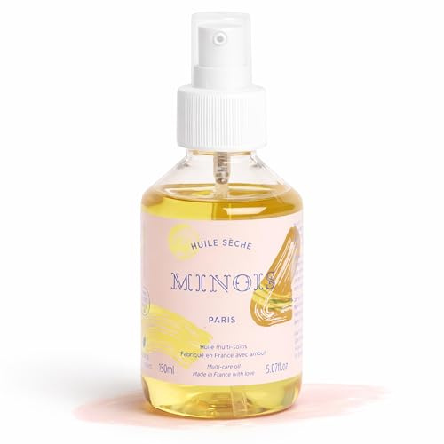 MINOIS PARIS Trockenes Babyöl & Kinderpflege - Bio Körperöl Baby Nährend Trockene Haut, Haare & Massage, Pflanzliches Babyöl 7 Öle, Ohne Fettigen Film, Ab Geburt, Made in France - 150ml