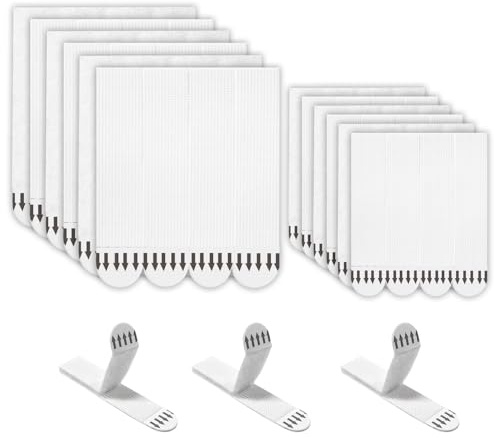 Sunroda Picture Hanging Strips, 24-Pairs(48 Strips) Sticky Picture Hangers for Walls, Hanging Pictures Without Nail, Adhesive Poster Strips for Frame Mounting Strips