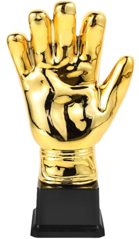 POPETPOP Goldene Handschuhe Fußballtrophäe Aus Kunststoff Für Torhüter Trophäe Für Wettkämpfe Schulspiele Und Feiern Symbol Der Exzellenz Und Motivation Für Spieler