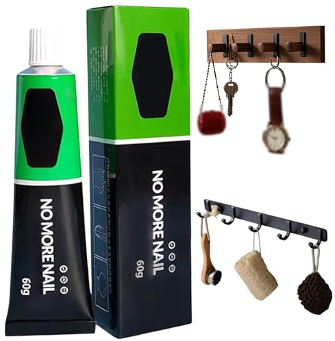 Pegamento adhesivo multiusos de 60 g, resistente al agua y sin necesidad de taladrar, para metal, plástico, madera, acrílico, vidrio y piedra.