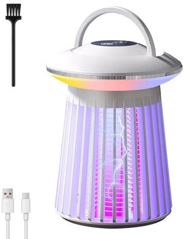 Destructeur d'insectes électrique, portable, rechargeable par USB, avec lumière LED, piège à moustiques électrique, lampe UV, trois niveaux de luminosité, piège à guêpes, protection contre les