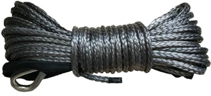 1pc 10mm * 30m UHMWPE Synthetische Winde Seil Kabel Mit Fingerhut for ATV UTV SUV 4X4 4WD(Gray)
