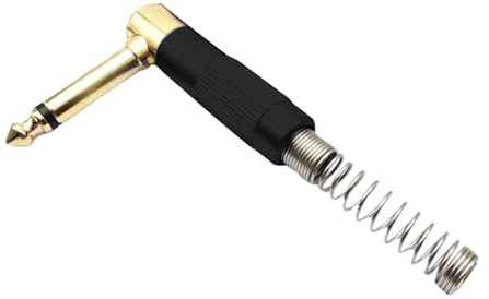 RGYBAO Adaptador de conector de resorte en ángulo recto de 6,35 mm para consolas de mezcla de equipos de sonido profesionales
