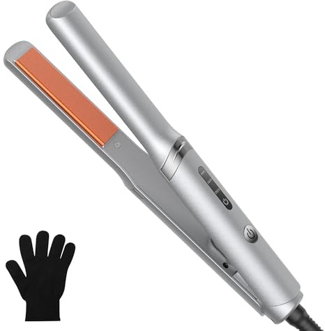 Mini Flat Iron 0.7 Inch with Negative Ion,15s Fast Heating Straightener, Adjustable Temperature & Auto Shut Off, Double Voltage Travel Hair Straightener for Short Hair, Curls, Bangs, Men & Women