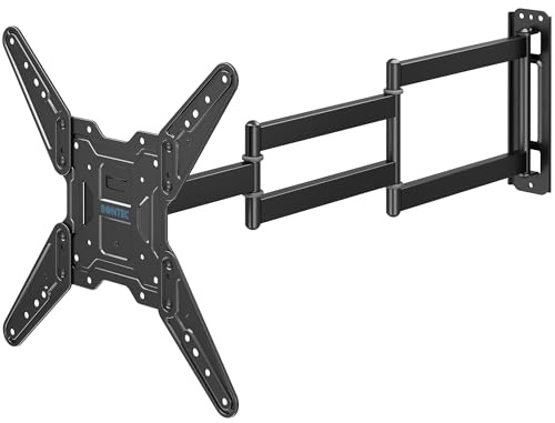 BONTEC Supporto TV da Parete 26-65“, Staffa Orientabile e Inclinabile con Braccio Estensibile 950mm, Design Salvaspazio per Smart TV e Monitor, VESA 400x400mm, Portata 35 kg, con Fascette
