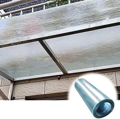 Paneles de invernadero de policarbonato transparente con protección UV para toldos al aire libre, garajes, estadios y refugios de autobús, cubierta duradera para techo de lluvia (1 x 20 m)