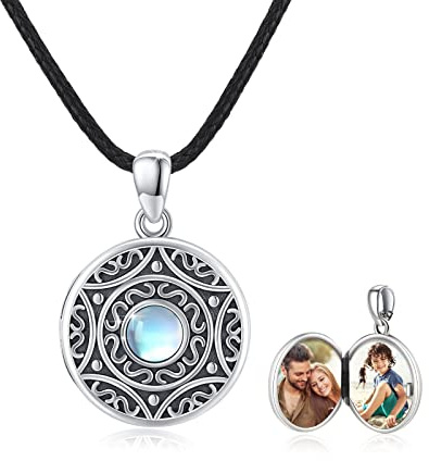 REDSUN Herz Medaillon Halskette 925 Sterling Silber Schmetterling Foto Kette Kristall Blau/Rosa/Rosenrot Amulett für Damen Fotos Personalisierte Anhänger Geschenke für Freundin Frau Mutter