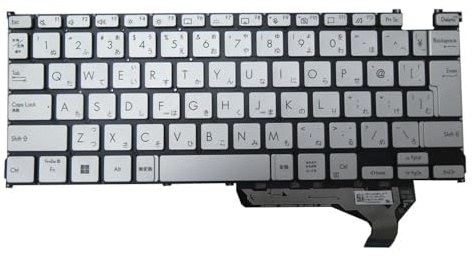 LIOZDMD Laptop-Tastatur für ASUS für ZENBOOK14 für OLED UM3402Y UM3402YA UX3402V UX3402VA BX3402Z mit Hintergrundbeleuchtung ohne Rahmen Silber Japanisch JP Ersatzteile(UX3402V)