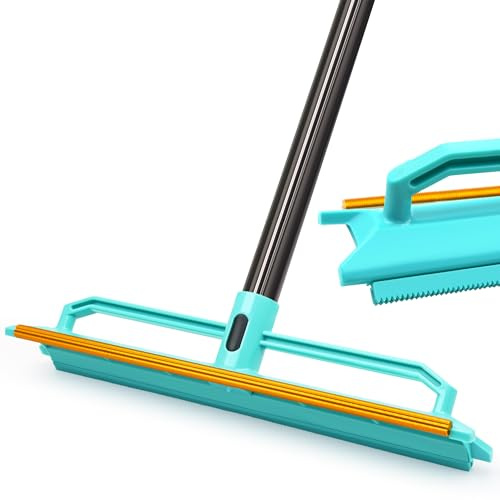 TidyBliss Tierhaarentferner, Teppichbürste mit 144 cm Langer Stiel, Beidseitig Verwendbar Haarentferner für Matten, Sofas, Möbel und Autoinnenräume (Blau)