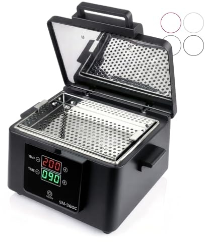 Sterilizzatore a Secco Digitale 200°C Professionale per Manicure e Pedicure - Forno Sterilizzatore con Doppio Display LCD, Timer 0-90 min, Camera Inox 210x150x55 mm, 300W