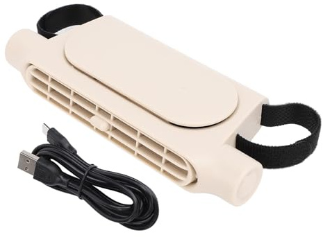 Ventilateur de refroidissement pour siège auto USB sans pales, réglable en 3 vitesses, ventilateur silencieux pour appuie-tête, adapté aux sièges avant et arrière de voiture ; vent (Beige)