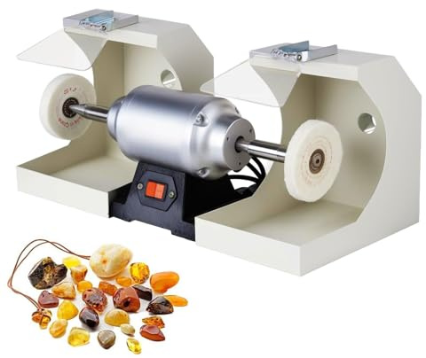 Dental Polishing Polish Lathe Machine,550W Dentistry Lab Equipment Polisher, 3000Rpm Dual Head Bench Buffing Grinder, Bench Buffing,for Jewelry Polishing Burnishing Casting