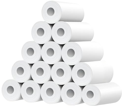 15 rollos de papel para cámara instantánea joven, rollos de papel de impresión térmica, 57 x 25 mm, impresión suave, blanco, ampliamente compatible con cámaras jóvenes