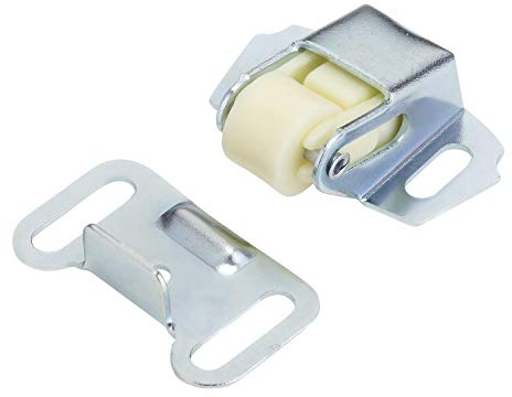 5 Pack Rok Hardware Roller Wheel Spring Cabinet Furniture Closet Door Catch Latch Holder in Zinc Finish with Screws, ROKRC