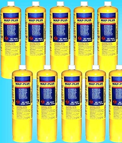 10 X MAPP Map Plus 435g Bottle Disposable Gas Cylinder plumbers torch jet burner