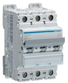 Disjoncteur 3P 25kA courbe D - 6A 3 modules