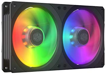 Cooler Master Masterfan SF240R ARGB, Ventilador PWM RGB Direccionable de 240 mm, Rodamiento de Ranuras, Diseño de Bastidor Integrado 2 en 1, Aspas del Ventilador Estáticas, Óptimo Manejo de los Cables