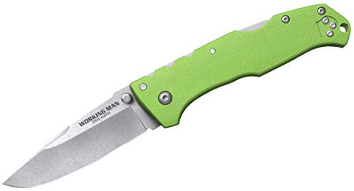 Cold Steel Navaja 54NVLM Working Man con hoja de acero 4116 Aleman de 8,9 cm y empuñadura de GFN blanco