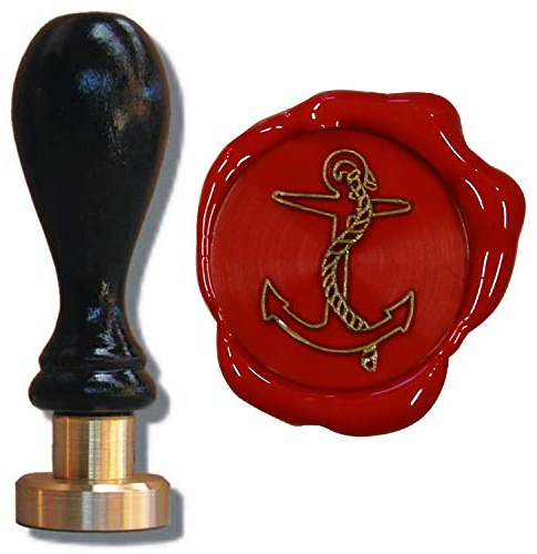 Siegel Stempel Petschaft Anker 24 mm, Siegelstempel maritim Anker mit Tau Briefsiegel