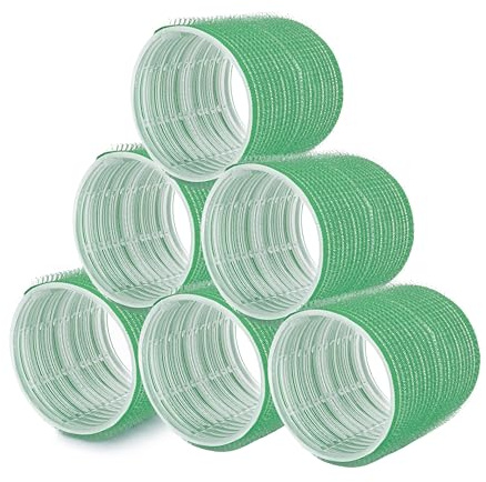 PONIK’S PROFESSIONAL Lockenwickler Mittelgroß – Haarrollen 48mm Set 6 Stück & Klettwickler Mittel – Haarwickler Für Wellen Ohne Hitze, Heatless Curls Und Mittellanges Haar, Grün