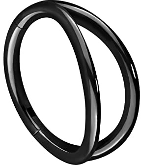 PIERCINGLINE Segmentring Clicker mit 2 Ringen aus Chirurgenstahl - Piercing für Nase, Septum, Ohr, Helix oder Tragus