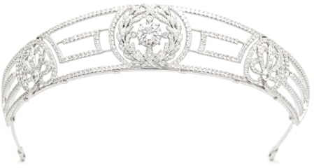 Die Meander Tiara, Hochzeit Zirkonia Diademe für Braut Frauen Haarschmuck,CH10386