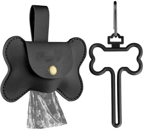 Kotbeutelspender - Kotbeutel für Hunde mit Halter - Hundekotbeutel-Träger mit Spender, freihändiger Hundekotbeutelhalter für die Leine Pacienjo