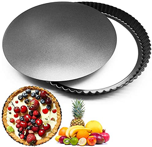 GIAK Teglia per Crostata Antiaderente con Quiche Stampo 28 cm Stampo Crostata Teglia Crostata Fondo Removibile per Cheesecake