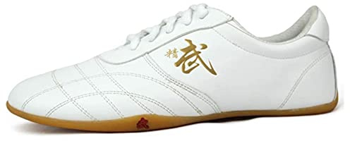 fayengan Scarpe Taichi Kong Fu, Scarpe Taekwondo Unisex per Formazione Boxing Karate (Color : White, Size : 43 EU)