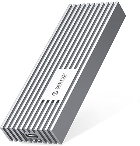 ORICO M.2 NVMe 20Gbps Gehüüs Mit Kühlkörper Für SSD Silber | USB 3.2 Gen2x2, Für M-Key/B+M-Key 2230–2280, Bis 4 TB, UASP & TRIM, Robust