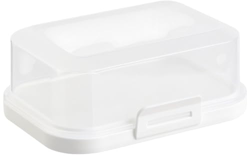 1 mantequera apilable de alta calidad con cierre, caja de plástico, perfecta orden en el frigorífico, sin BPA, multiusos, color crema.