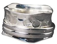 Breiter Band ring Damen 925 Sterling Silber Spinner Handmade Schmuck (67 (21.3))