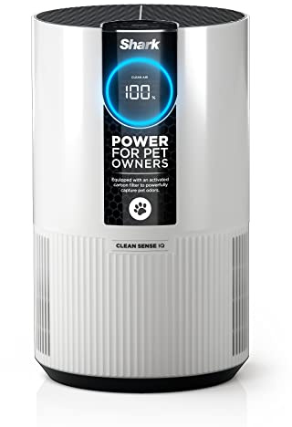 Shark Air Purifier for Home, Clean Sense, for Bedroom, Nursery, Home Office, Dorm, HEPA-Exceeding Filter, Captures Pollutants, Pet Dander, Dust, Odor, Smoke, and More, HP102PET, White