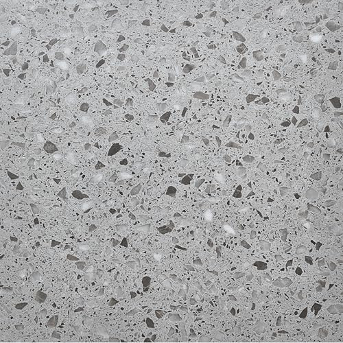 Peel and Stick Floor Tiles Pack of 50 Pieces Covers 50 ft² (4.65m²) Self Adhesive Vinyl Floor Tiles size 12x12 In (30.5x30.5cm) 1.5mm thick Waterproof Kitchen Terrazzo Grey Vinyl Flooring