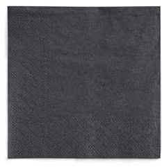 Sovie HORECA Cocktail-Servietten in SCHWARZ aus 3-lagigem Tissue, 24x24 cm, 1/4 Falz, 150 Stück, hochwertige Papierservietten für Gastronomie & Events
