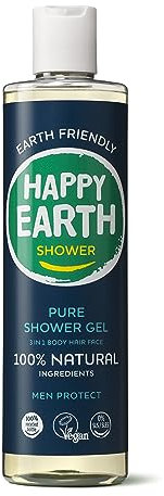 Happy Earth Gel Doccia - Per Uomini e Donne - Gel Doccia - 100% Ingredienti Naturali & Vegani - Legno di Sandalo Limone - 300 ML