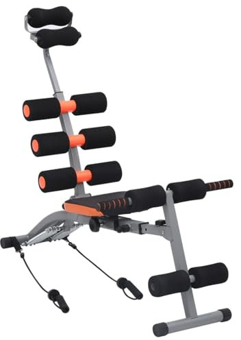 Bauchtrainer in L-Form mit Elastischen Bändern, TANZEM Ganzkörper-Fitnessgerät, Rückentrainer Für Zuhause, Klettermaschine, Bauch Trainingsgerät, Curlbank